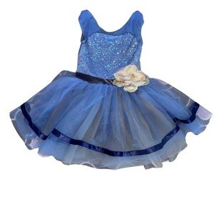 Weissman Recital Dress Periwinkle Blue Tulle Sequin Style 14401 Size SC (6/6X)